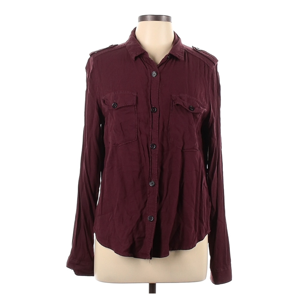 Mudd burgundy button down down blouse 90s style size L